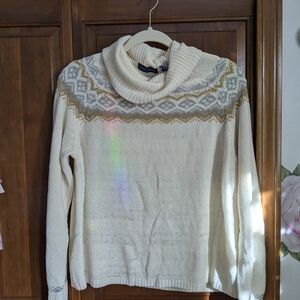 Chaps Vintage Sweater with Gold Accents